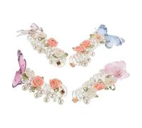 SOIMISS 6piezas Coleteros Espiral Cabello Flores y Perlas para Fiestas y Eventos Accesorios Elásticos para Mujeres