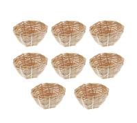 SOIMISS 8 Nidos de Pájaros de Bambú Hechos a Mano con Ganchos, Ambiente Cálido y Protegido, Prácticos para Jaulas de Aves Pequeñas y Loros