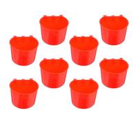 SOIMISS 8 Piezas Taza de Agua para Mascotas Cuenco de Agua Potable para Animales Colgante PE Rojo 8,3x8,3x6cm para Pájaros y Conejos, Hogar y Cuidado de Mascotas