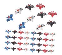 SOIMISS 80 Piezas Mini Murciélagos de Halloween de Resina Coloridos Figuras Decorativas Espeluznantes para Manualidades DIY Terrarios Casas de Muñecas y Scrapbooking