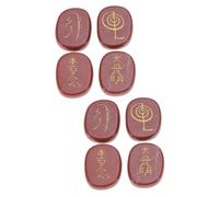 SOIMISS 8piezas Piedras De Palma De Chakra De Natural Grabadas Rojo Oscuro Para Sanación y De Gemas Ovaladas Para Energético y Rituales