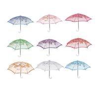 SOIMISS 9 Piezas Sombrillas Mini de Encaje Pequeñas para Decoración Vintage, Accesorios para Fotografía, Bodas y Fiestas de Té, Parasoles Decorativos de Lentejuelas, 11,4 X 8,3 X 1,6