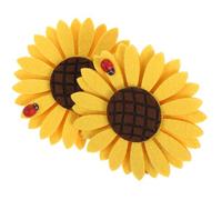 SOIMISS Abrazaderas para Cortinas 2 Piezas Diseño de Girasol Fáciles de Fijar Material de Tela No Tejida y Metal para Cortinas Finas en Ambientación de Casa
