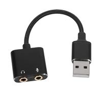 SOIMISS Adaptador USB para Auriculares y Micrófono Tarjeta de Sonido Externa con Cable de Audio Duradero Compatible con PC Smartphone y Tablet Plug and Play Calidad de Sonido Estable y