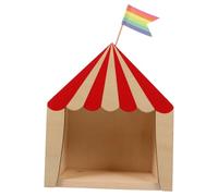 SOIMISS Adorno Creativo de Madera Forma de Casita Pequeña Roja, Estante de Almacenamiento para Decoración Infantil y Organización de Escritorio, Caja Decorativa Funcional para Habitación