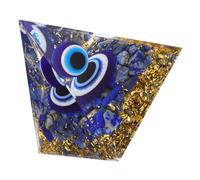 SOIMISS Adorno Pirámide Artesanal de Lapislázuli Azul Pequeña, Decoración Piramidal de Escritorio para Hogar y Oficina, Estatua en Forma de Pirámide Ojo Decorativo, Accesorio Decorativo