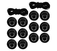 SOIMISS Anillas en D para Tabla de Paddle Surf y Kayak Inflable Juego 6 Parches de PVC Negro con Cuerda Elástica Marina de 25 M y Hebillas de Acero Inoxidable Accesorios Resistentes