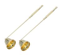 SOIMISS Apagavelas de Hierro en Forma de Campana Dorada Antigua Set de 2 Piezas Accesorio para Cuidado de Velas Extintor de Mechas sin Humo Adecuado para Velas de Té Frasco Hogar