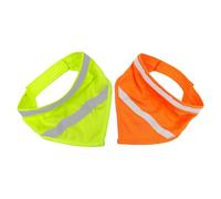SOIMISS Baberos Reflectantes para Perros 2 Piezas, Bandanas Triangulares Talla L, Pañuelos de Poliéster Fluorescentes Amarillo y Naranja, Bufandas para Mascotas Lavables, Seguridad