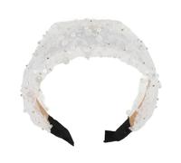 SOIMISS Banda Pelo Blanca Ancha De Lentejuelas Diadema De Gemas De Imitación Para Mujer Tocado De Fiesta Brillo