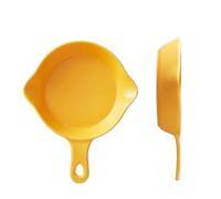 SOIMISS Bandeja de Cerámica para Hornear con Asa, Set 2 Piezas, Color Amarillo, Plato para Pasta y Bistec, Utensilio Multifunción para Cocina y Comedor, Adecuado para Restaurantes y Hogar