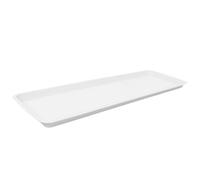 SOIMISS Bandeja Rectangular para Plantas de Plástico, Blanco, Borde Alto | Antideslizante y Superficie Lisa, Recoge Agua Eficazmente, Adecuado para Cactus y Macetas Medianas en Oficina
