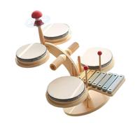 SOIMISS Batería para Pequeños de 3 a 5 Años, Juguete Musical de Percusión de Madera, Batería de Jazz Educativa para Preescolar, Instrumento Musical Infantil 1 Pieza