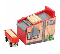 SOIMISS Bloques de Madera para Juguete de Tren de Madera DIY para Construcción de Campamento de Tala Regalo Educativo para Desarrollo de Coordinación y Habilidades Manuales
