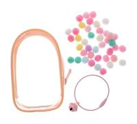 SOIMISS Bolsa Transparente para Muñecas Mini con Anilla y Campana Estuche PVC para Exhibición y Almacenamiento de Figuras Práctica y Elegante Color Melocotón