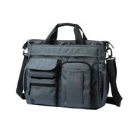 SOIMISS Bolso Bandolera Hombre Gran Capacidad Multi- Bolsa Hombro Oxford para Viaje y Trabajo Portátil Tote Bag Dual Uso Gris