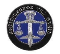SOIMISS Broche de Justicia de Metal Balanza y Espada, Pasador de Traje Legal Plateado, Pin de Cuello para Abogados, Joyería Profesional para Eventos Jurídicos y Coleccionistas