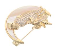 SOIMISS Broche Unicornio de Cobre Ligero con Circonitas Pin Animal para Hombre y Mujer Accesorio Brillante para Solapas de Traje Joya Decorativa para Navidad y Año