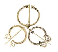 SOIMISS Broches Vikingos Vintage de Aleación Accesorios Versátiles y Retro Juego de 3 para Ropa y Bolsas Ideales para Disfraces Medievales