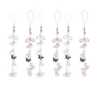 SOIMISS Cadena para Teléfono con Charms de Flores de Lirio del Valle Pack 6 Piezas 3 Rosas 3 Colgante Ligero Anticaída Accesorios Decorativos para Celular Uso Diario y Viaje