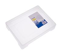 SOIMISS Caja Archivadora Transparente de Plástico y Papeles Organizador y Portátil para Oficina y para Almacenamiento de Archivos y Revistas