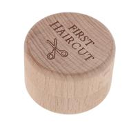 SOIMISS Caja Conmemorativa para Ñiño de Madera de Haya Caja de Recuerdos Primer Corte de Pelo Tamaño Pequeño 5 X 5 X 3,5 Cm Cordones y Cabello Fetal Adecuado para Obsequio de Shower