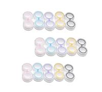 SOIMISS Caja de Lentes de Contacto Doble 15 Unidades Transparente Colores Surtidos Contenedor de Almacenamiento a Prueba de Fugas Portátil para Viajes y Uso Diario Cuidado de Lentes