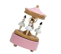 SOIMISS Caja de Música de Bailarina de Ballet Vintage Madera Bailarina Giratoria Adorno de Escritorio para Niña Pequeña Obsequio de Recuerdo para Hija Mamá Día Madre