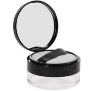 SOIMISS Caja de Polvos de Maquillaje Portátil con Espejo y Borla, Doble Capa con Diseño de Malla, Contenedor Vacío para Guardar Maquillaje sin Fugas Color