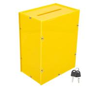SOIMISS Caja de Votación Acrílica Montada Pared con Cerradura Urna de para Elecciones y Donaciones Color Amarillo