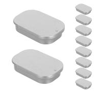 SOIMISS Cajas de Lata Metálica Portátiles 10 Unidades 53x34x11 Mm Color Plata Mate con Tapa Deslizante Organizador de Bálsamo Labial para Viaje y Cuidado Personal