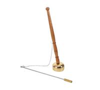 SOIMISS Campana de Oración de Cobre Pequeña con Mango de Madera, Instrumento de Percusión Manual Clásico Chino para Rituales Budistas y Meditación en Templos, Herramienta de Percusión