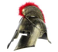 SOIMISS Casco Romano de Hombre Pequeño Penacho Rojo Casco Plástico para Disfraz Romano para Carnaval Fiestas y Cosplay Adulto