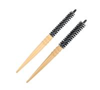 SOIMISS Cepillo Redondo Cabello 2 Piezas Set Tamaño Pequeño y Grande Madera Natural Antiestático Para Mujeres Hombres Uso Diario Cepillo De Secado Aire y Desenredado Masaje Cuero Cabelludo