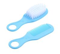 SOIMISS Cepillo y Peine para Bebés Recién Nacidos Kit de Masaje Suave Azul Diseño de Dientes Redondeados para Estimulación del Cabelludo y Desarrollo Infantil