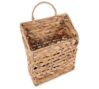 SOIMISS Cesta Colgante de Pared de Césped Natural y Ratán para Flores y Revistas, Organizador Decorativo Bohemio Pequeño, Almacenamiento Práctico para Sala y Dormitorio