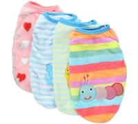 SOIMISS Chaleco de Invierno para Perros Pequeños y Gatos Ropa de Franela Cálida 4 Piezas Diseños de Dibujos Animados Corazón Oruga Caballito de Mar Caracol Talla L Abrigo Ligero