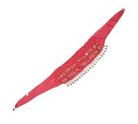 SOIMISS Cinturón para Danza del Vientre de Gasa Rojo con 72 Monedas Doradas Pañuelo de Cadera Ajustable de Tres Capas para Bailarina Accesorio Vibrante para Disfraz y Baile de Vientre