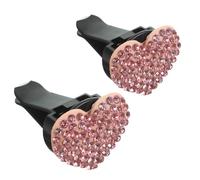 SOIMISS Clip Difusor de Ventilación para Coche Forma de Corazón, Ambientador Decorativo Fácil de Usar Cristales de Imitación, Pack de 2 Unidades para Viaje
