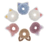 SOIMISS Coleteros Pelo Orejas De Gato 6 Piezas Surtidas Lavado Suave Para Niñas Lazos Elásticos Coloridos Para Estilo Diario y Obsequio Encantador