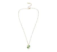 SOIMISS Collar de Clavícula Colgante de Trébol Verde de 4 Hojas, Amuleto Suerte para Mujer, Cadena Ajustable, Joyería Día de San Patricio y Uso Diario