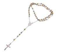 SOIMISS Collar de Rosario Colgante de Cruz en Acero Inoxidable, Diseño Único de Cadena Chic y Simple para Mujer en Oficina y Citas