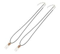 SOIMISS Collar de Semillas de Mostaza 2 Unidades Frasco Pequeño de Vidrio y Cuerda Sintética Joyería Religiosa Inspiradora para Hombres y Mujeres Accesorio Espiritual para Oración y Fe