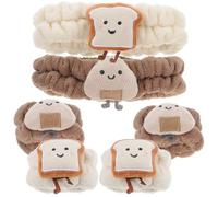 SOIMISS Conjunto de Diademas y Muñequeras Absorbentes 6 Piezas Elásticas Antideslizantes para Cuidado Piel y Lavado Facial, Talla Única, Color Surtido, Uso Diario y Spa