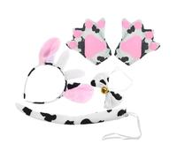 SOIMISS Conjunto de Disfraces de Vaca Rabo de Animal Pajarita Diadema Orejas de Vaca para Cosplay Accesorios de Actuación para Fiestas Lola