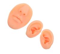SOIMISS Conjunto Realista de Perforación Corporal de Silicona 3 Piezas para Práctica y Enseñanza de Orejas, Nariz y Boca