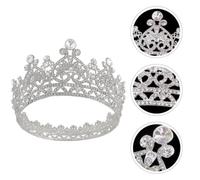 SOIMISS Corona de Novia Diadema de Aleación Cristales Plata, Corona de Reina Hecha a Mano, No se Deforma, Alta Tenacidad, para Mujeres y Damas, Boda