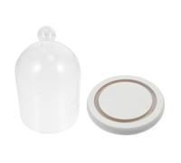 SOIMISS Cubierta de Pastel de Vidrio Esfera 10x15 Cm Base de Madera y Flores, Cubierta Decorativa para Exhibición y Decoración del Hogar, Protección para Postres y Color Color Aleatorio