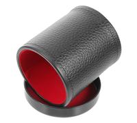 SOIMISS Cubilete Silencioso De Dados De Cuero con Fieltro Interior para Fiesta y Bar, Compacto y Flexible, con Base y 6 Dados, Accesorio para Juegos De Mesa