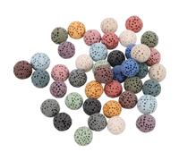 SOIMISS Cuentas Difusoras de Piedra Volcánica 42 Piezas Mezcla Colores 8 Mm para Aromaterapia Coche Hogar Oficina Liberación Continua de Aroma y Purificación de Aire